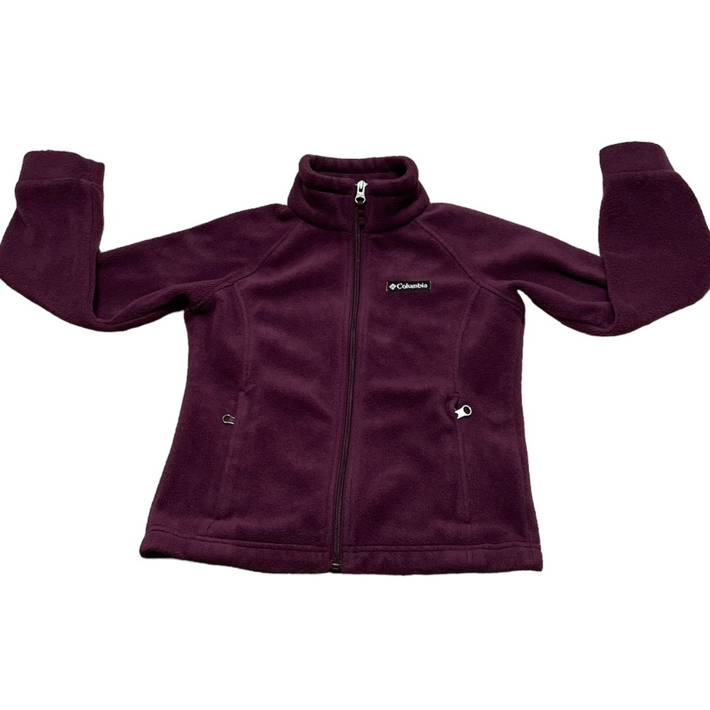 Columbia girls Zip up sweater, Maroon color Sz S 7/8